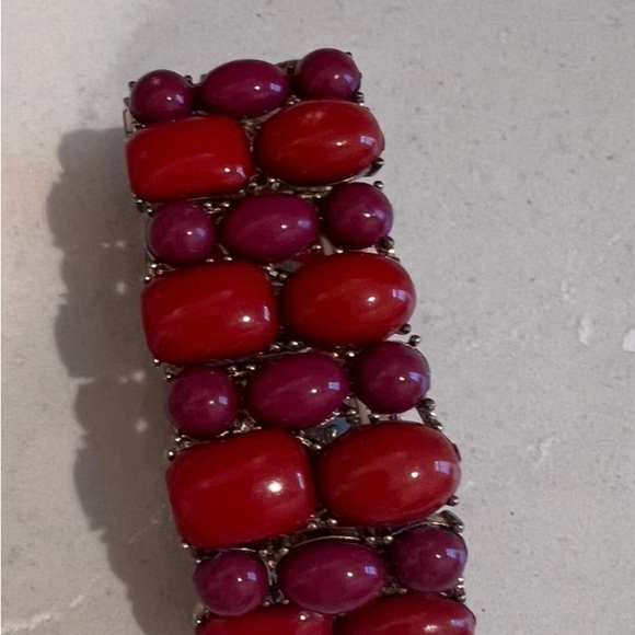 Red and Dark Pink Beaded Bracelet - Picture 2 of 3
